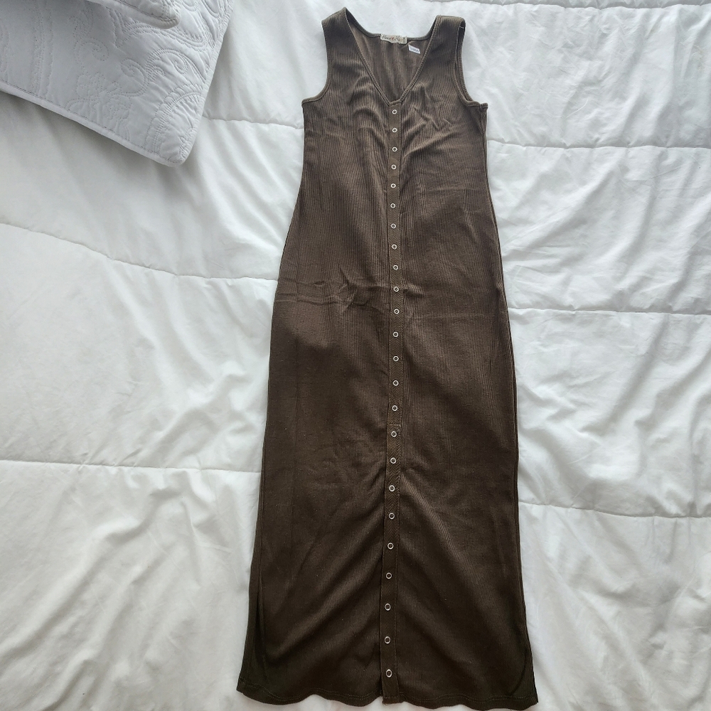 Ribbed button up dress size M